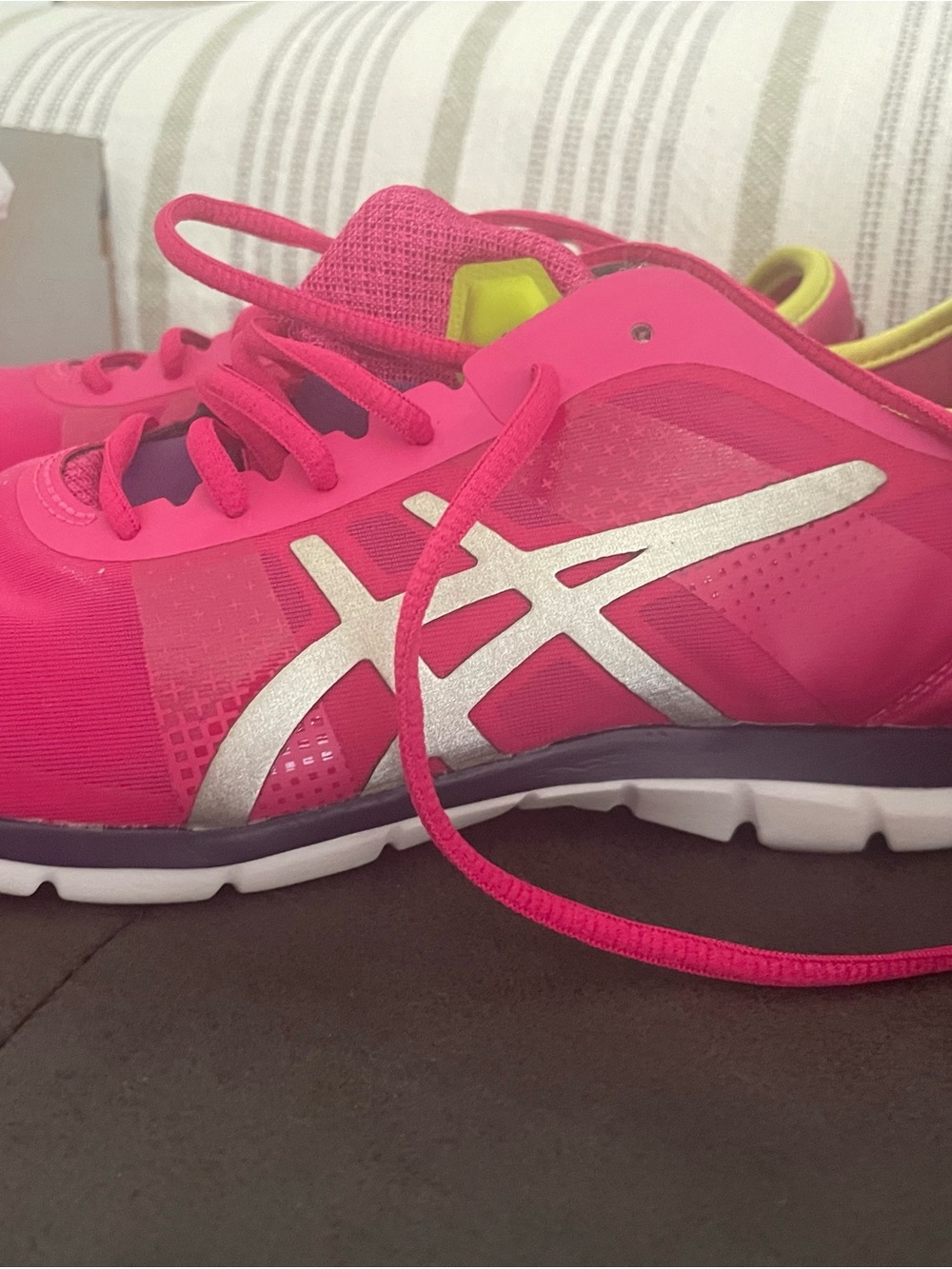 ASICS Hot Pink and Silver Women's Athletic Sneakers